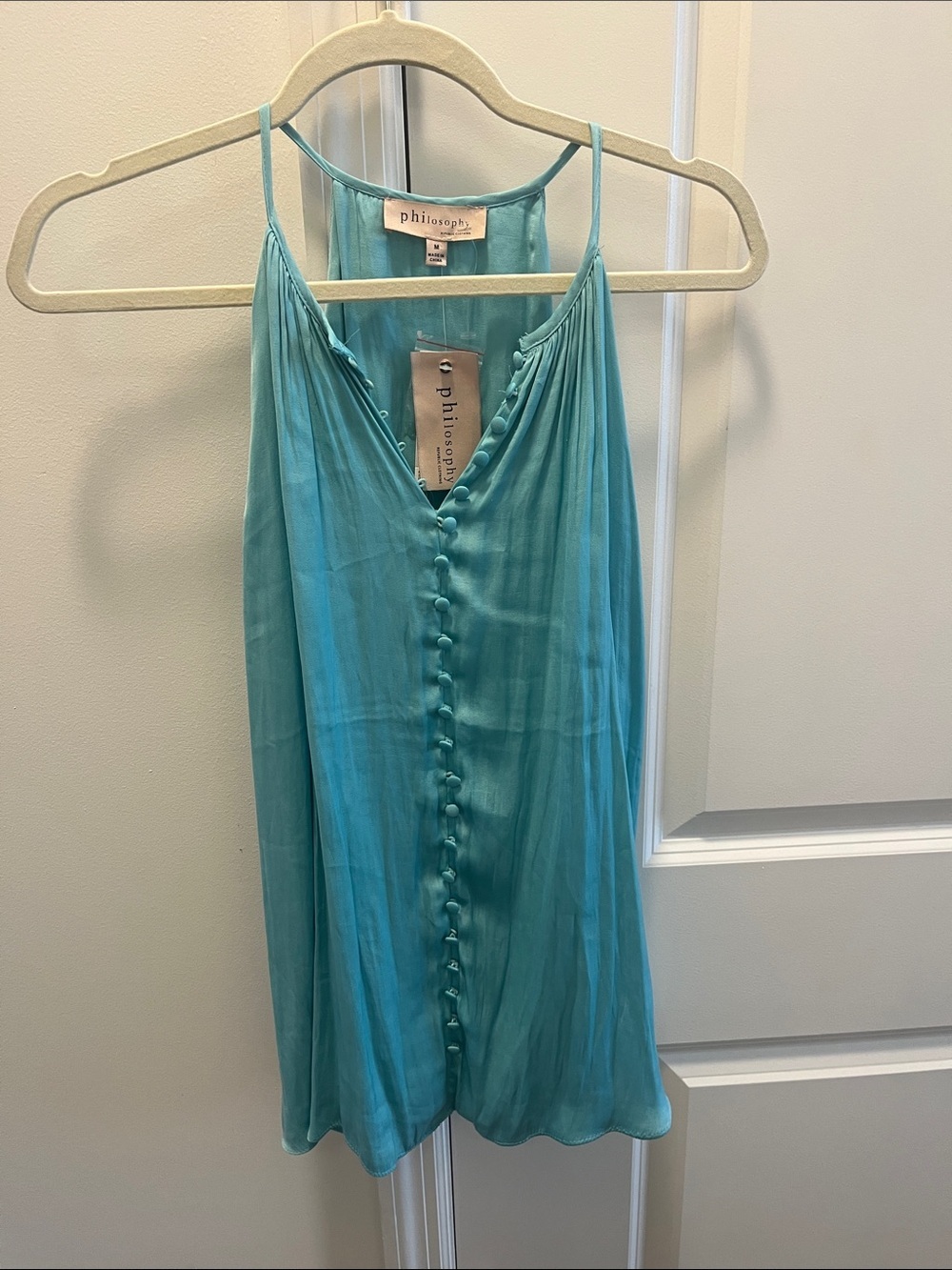 Philosophy Aqua Silk-Feel Button-Front Camisole